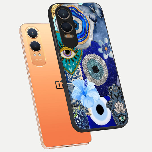  Celestial Blue Vision phone case For Oneplus Nord CE4 Lite showing premium glass back cover with detailed artwork