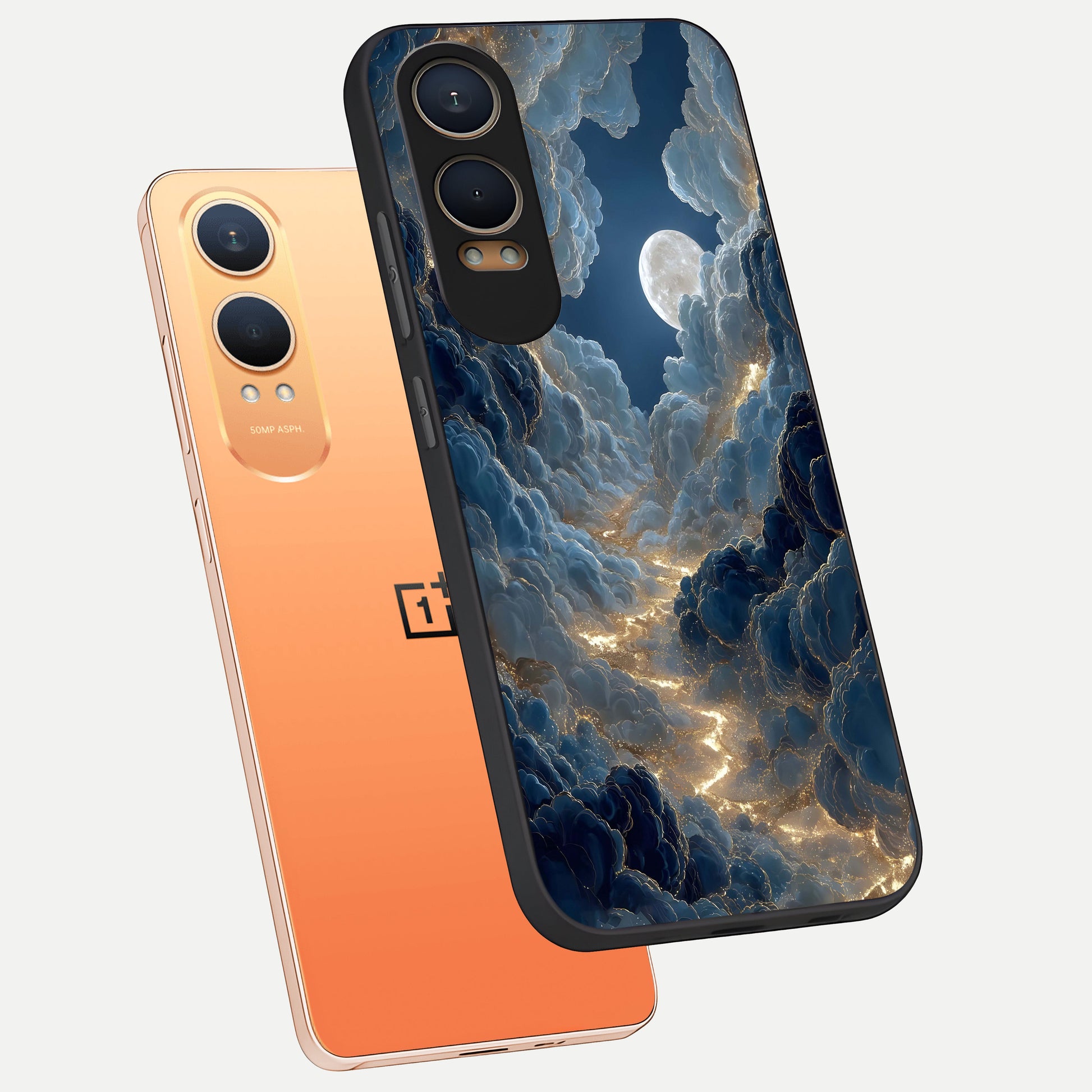 Celestial Cloud Road phone case For Oneplus Nord CE4 Lite showing premium glass back cover with detailed artwork