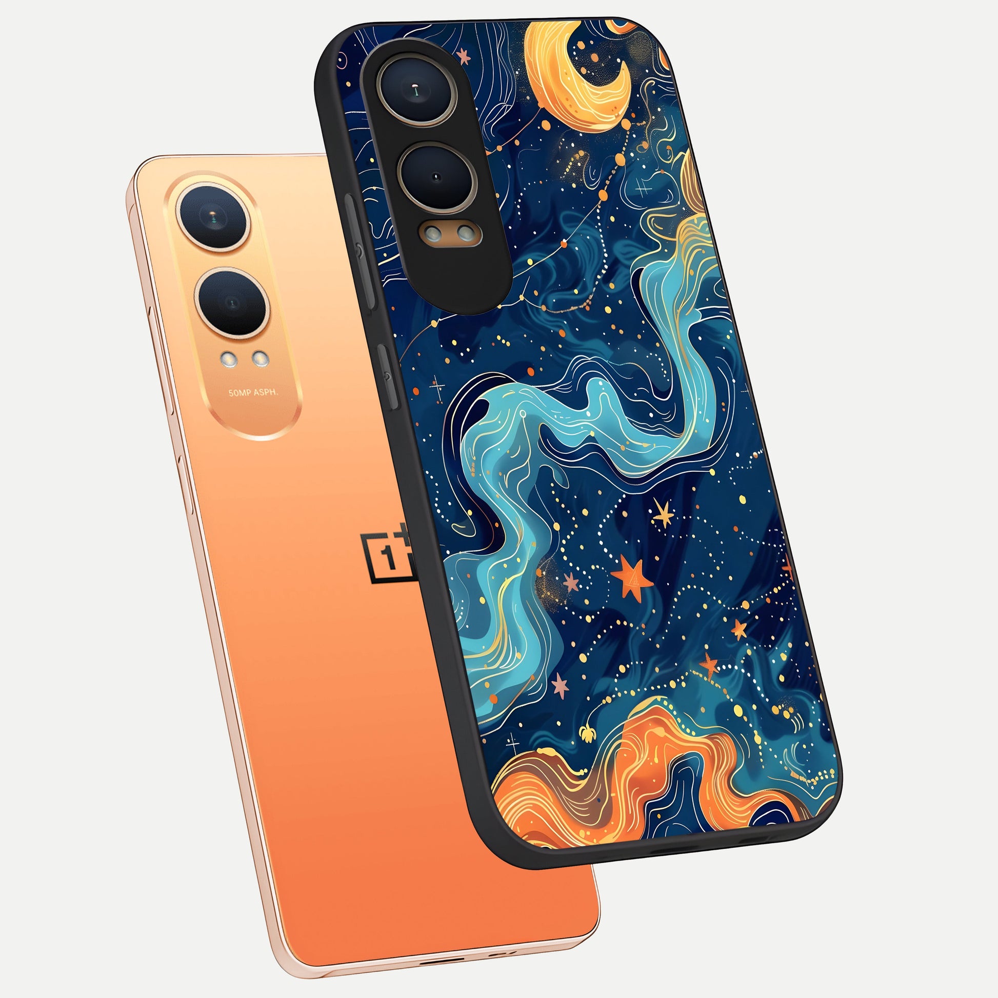  Celestial Dream Flow phone case For Oneplus Nord CE4 Lite showing premium glass back cover with detailed artwork