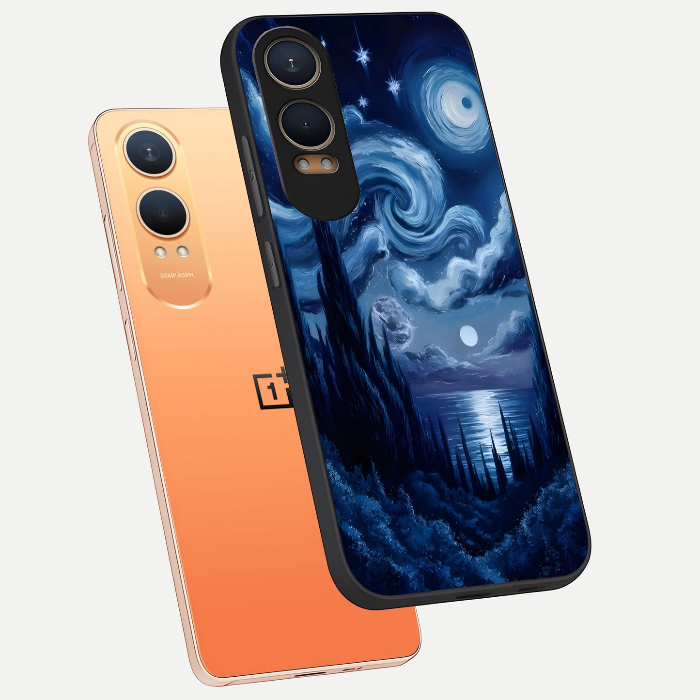  Celestial Dream Van Gogh phone case For Oneplus Nord CE4 Lite showing premium glass back cover with detailed artwork