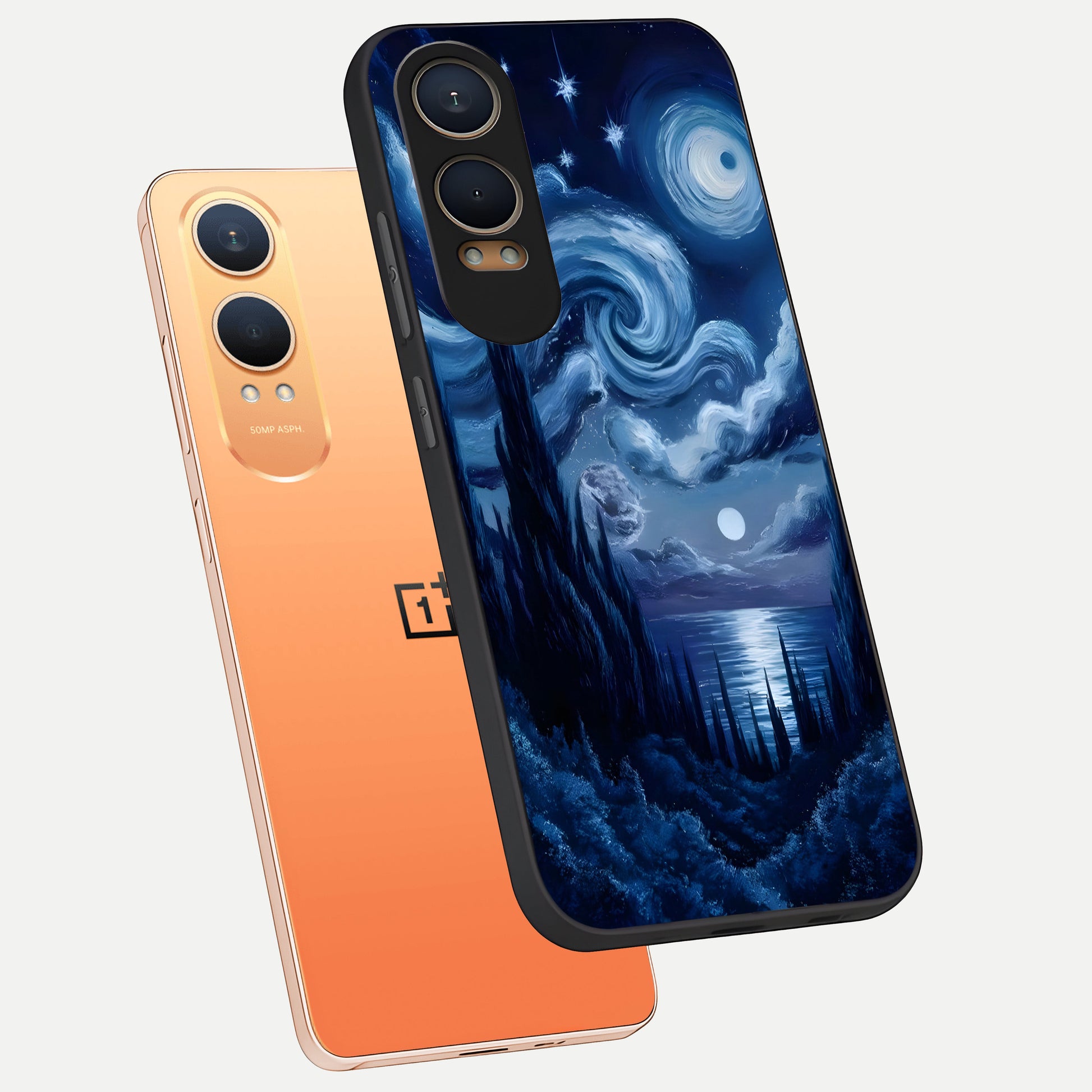  Celestial Dream Van Gogh phone case For Oneplus Nord CE4 Lite showing premium glass back cover with detailed artwork