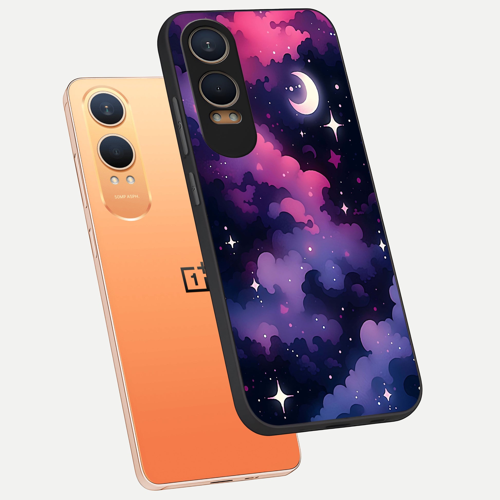  Celestial Moon Magic phone case For Oneplus Nord CE4 Lite showing premium glass back cover with detailed artwork