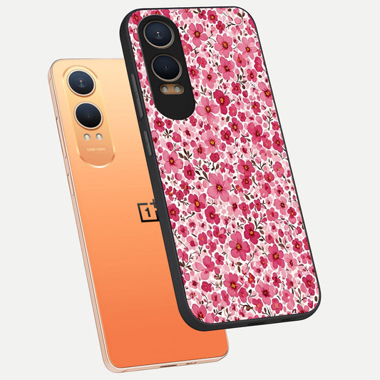  Cherry Blossom Charm phone case For Oneplus Nord CE4 Lite showing premium glass back cover with detailed artwork