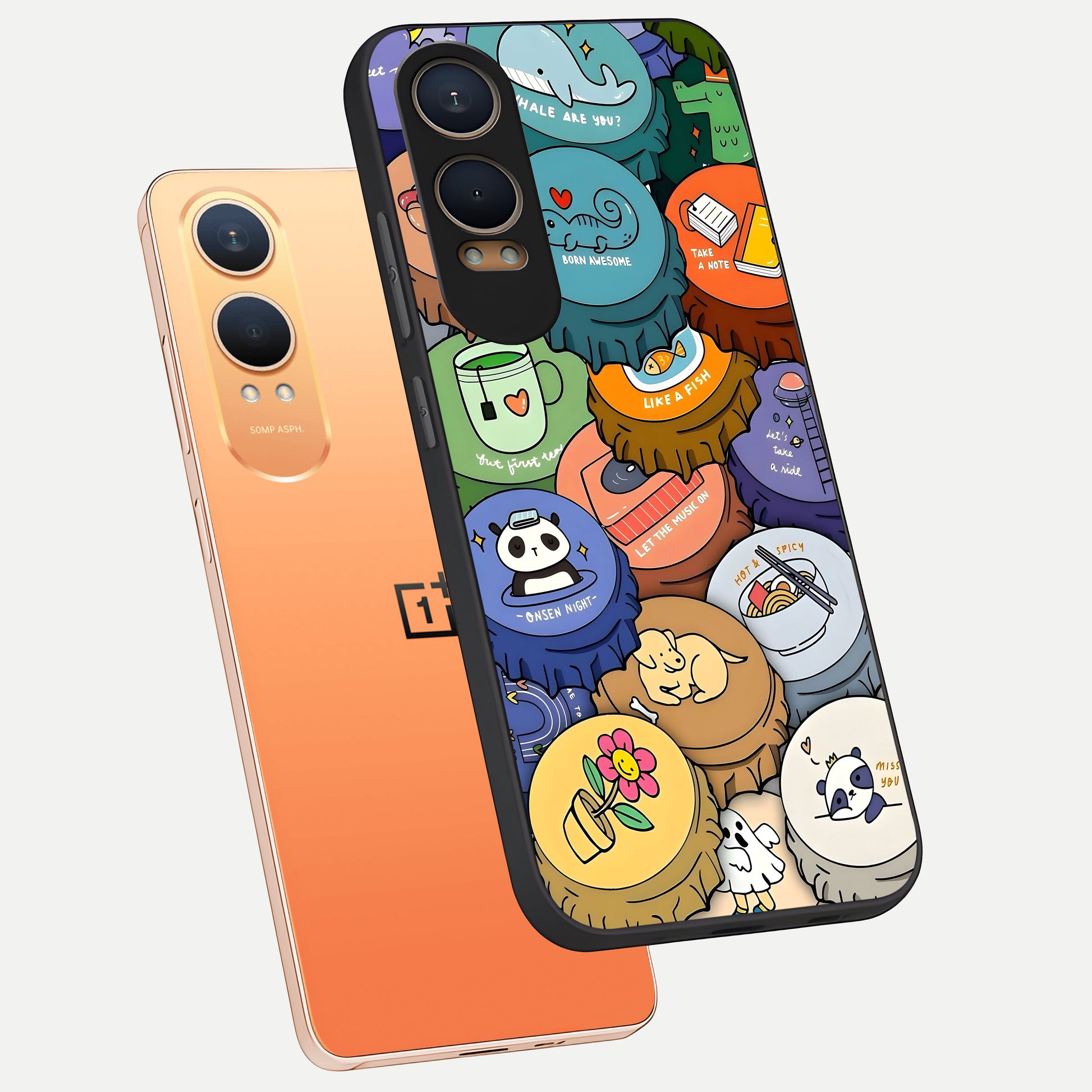  Coins Patterns phone case For Oneplus Nord CE4 Lite showing premium glass back cover with detailed artwork