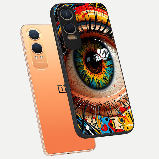  Colorful Eye phone case For Oneplus Nord CE4 Lite showing premium glass back cover with detailed artwork