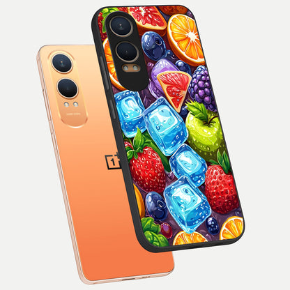  Colorful Fruits with Ice phone case For Oneplus Nord CE4 Lite showing premium glass back cover with detailed artwork