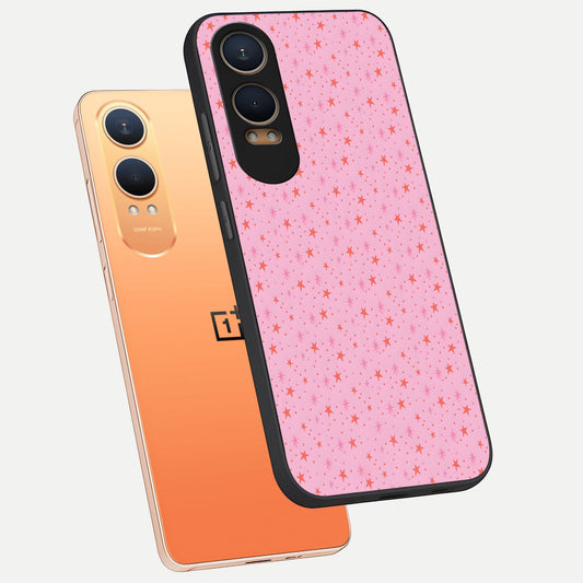  Cosmic Pink Sparkle phone case For Oneplus Nord CE4 Lite showing premium glass back cover with detailed artwork