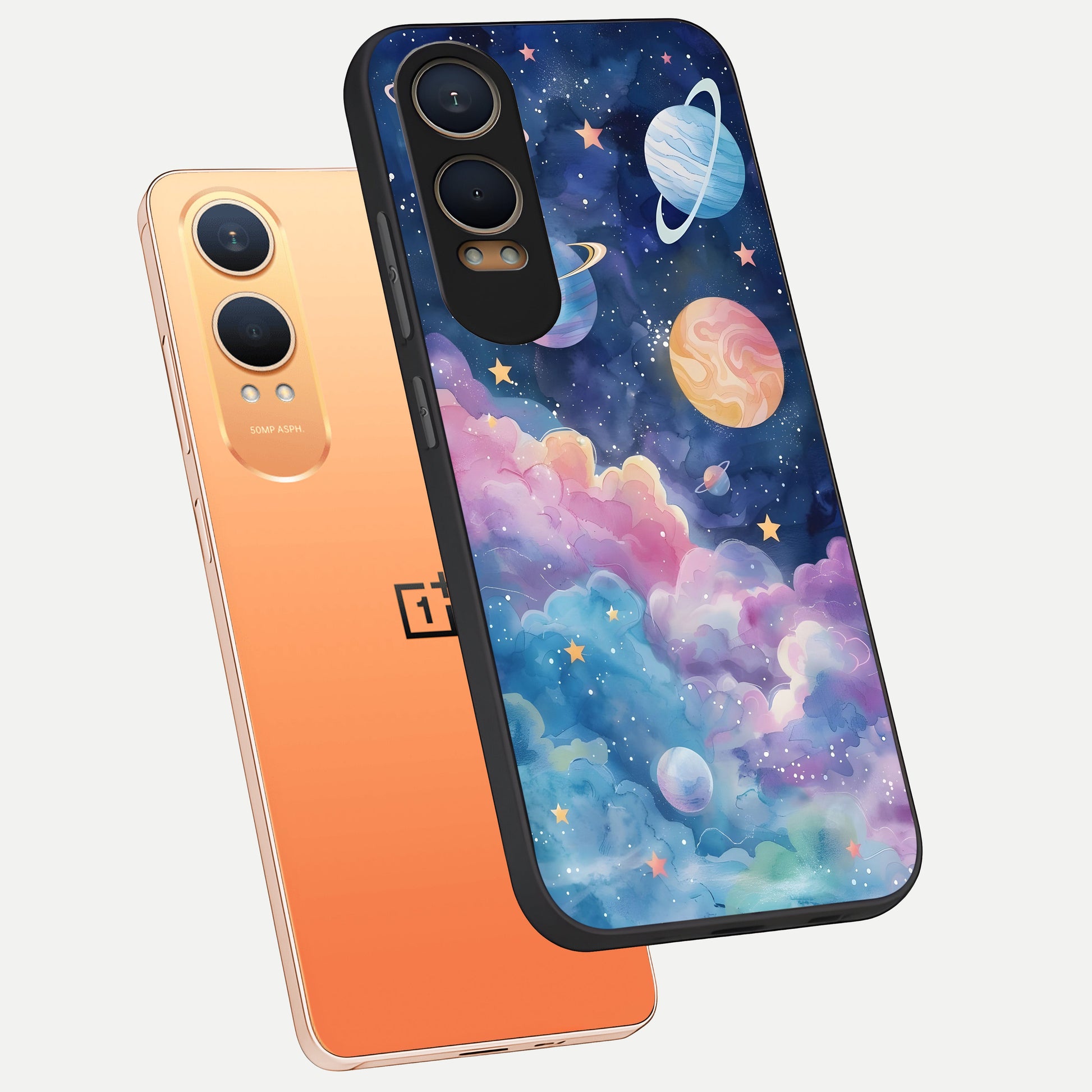  Cosmic Planet Dreams phone case For Oneplus Nord CE4 Lite showing premium glass back cover with detailed artwork