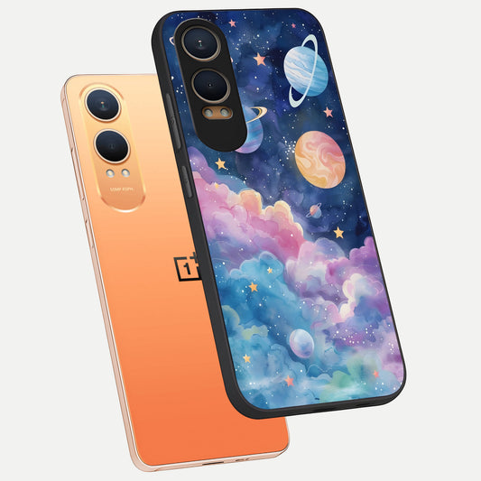  Cosmic Planet Dreams phone case For Oneplus Nord CE4 Lite showing premium glass back cover with detailed artwork