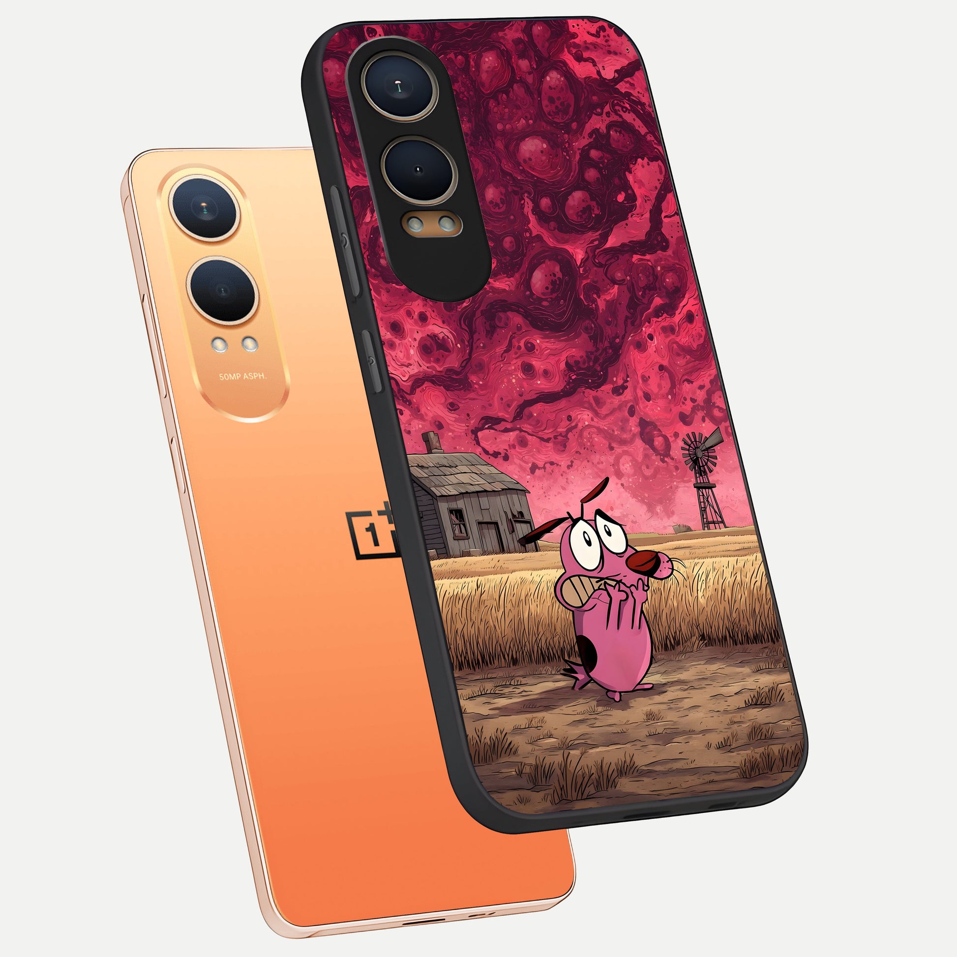  Courage Under Sky phone case For Oneplus Nord CE4 Lite showing premium glass back cover with detailed artwork