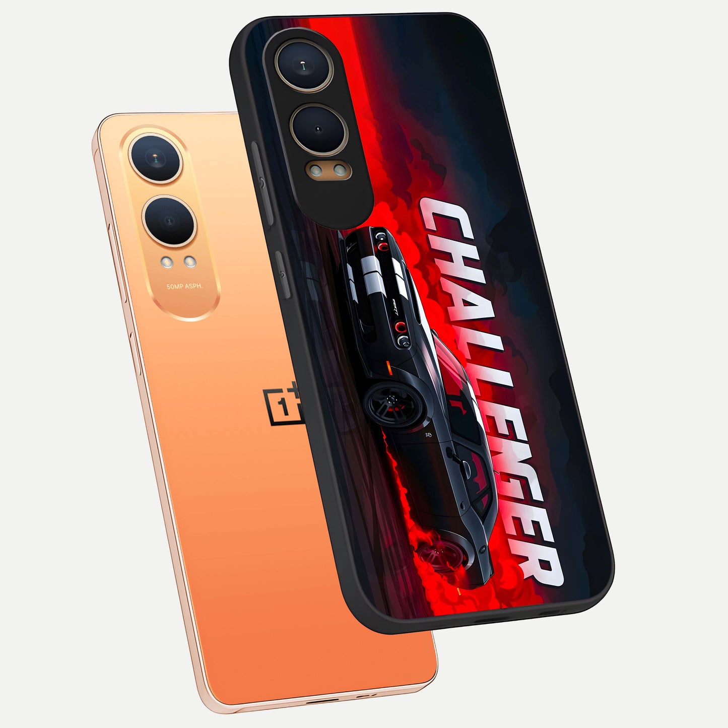  Crimson Challenger Fury phone case For Oneplus Nord CE4 Lite showing premium glass back cover with detailed artwork