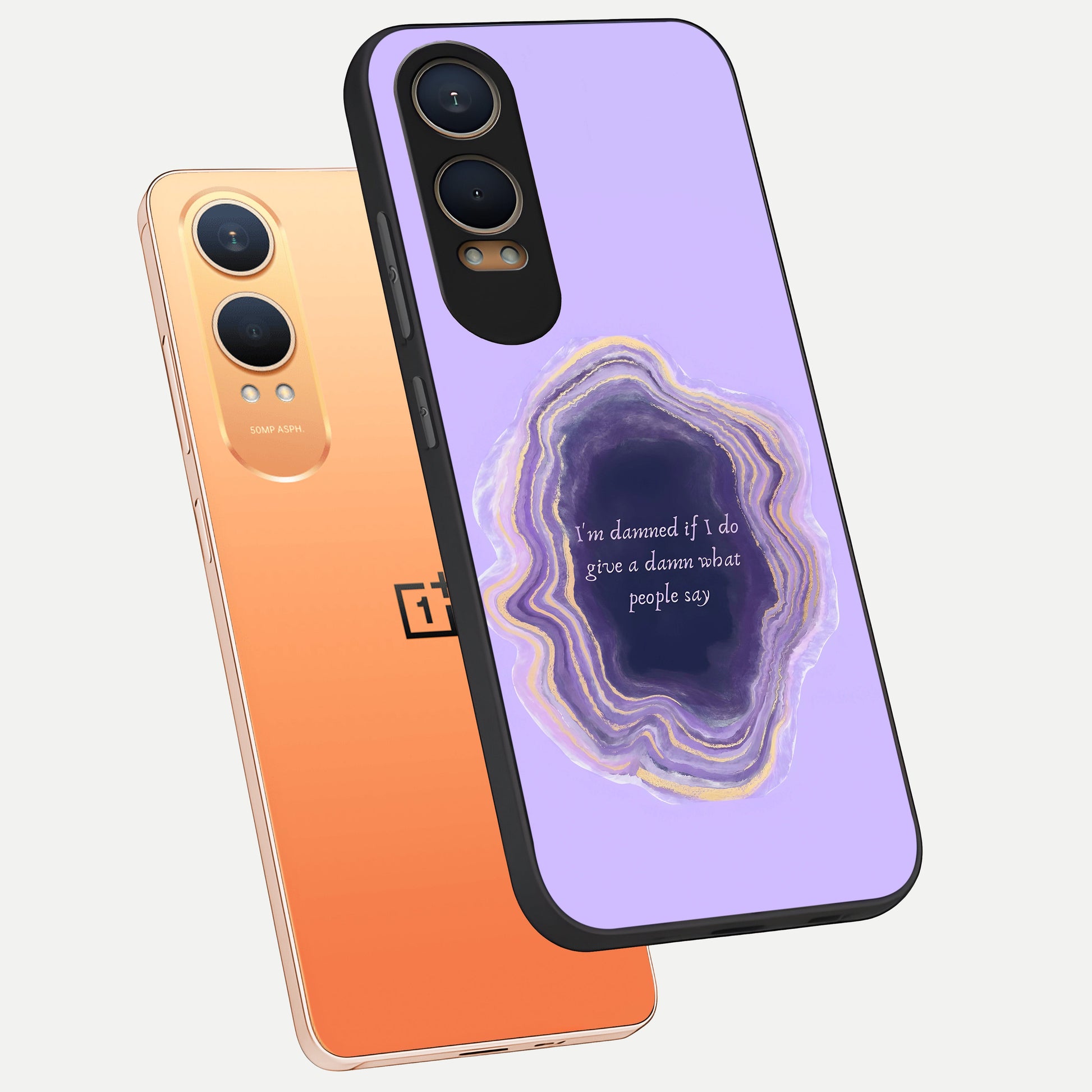  Damned People Quote phone case For Oneplus Nord CE4 Lite showing premium glass back cover with detailed artwork