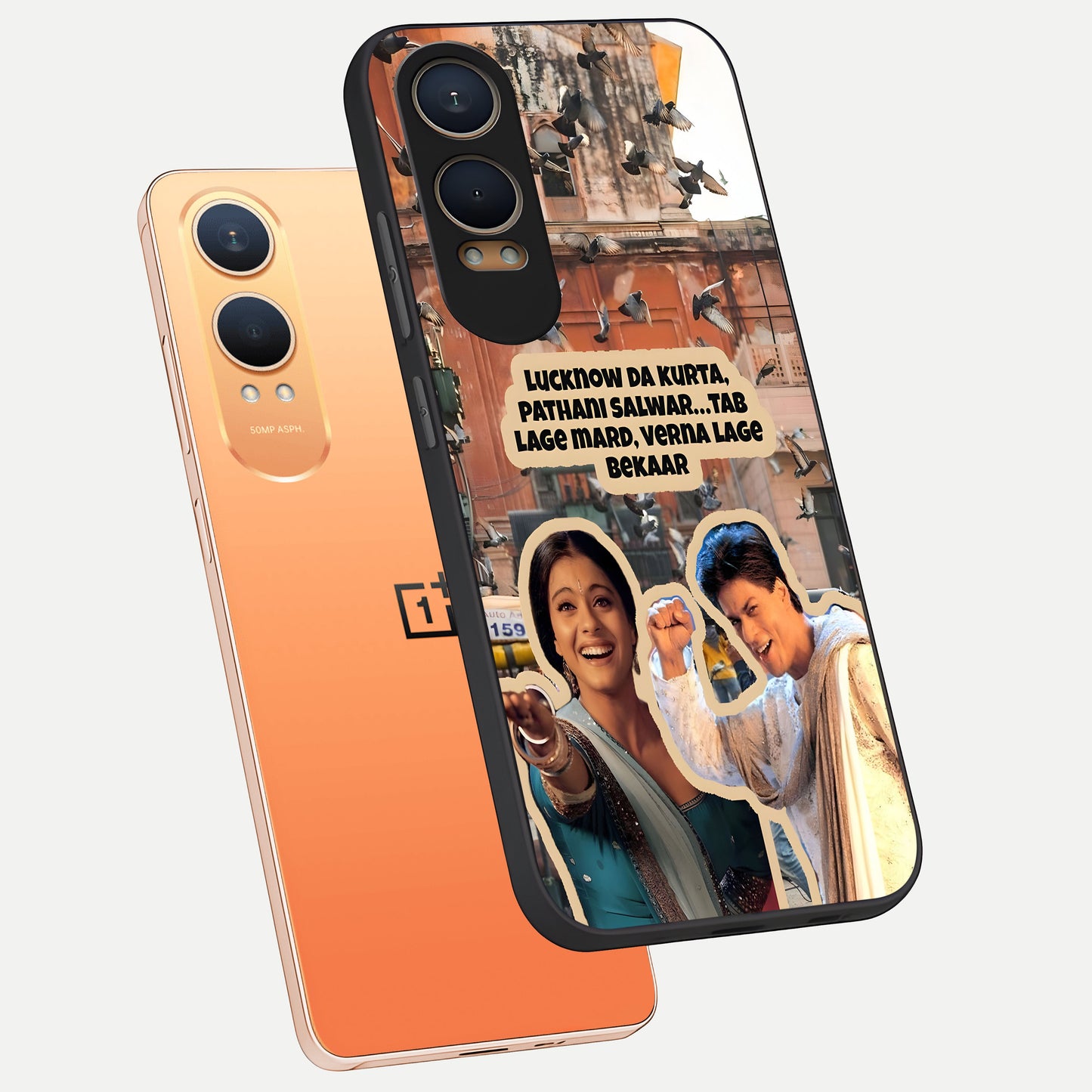  Desi Retro Vibes phone case For Oneplus Nord CE4 Lite showing premium glass back cover with detailed artwork