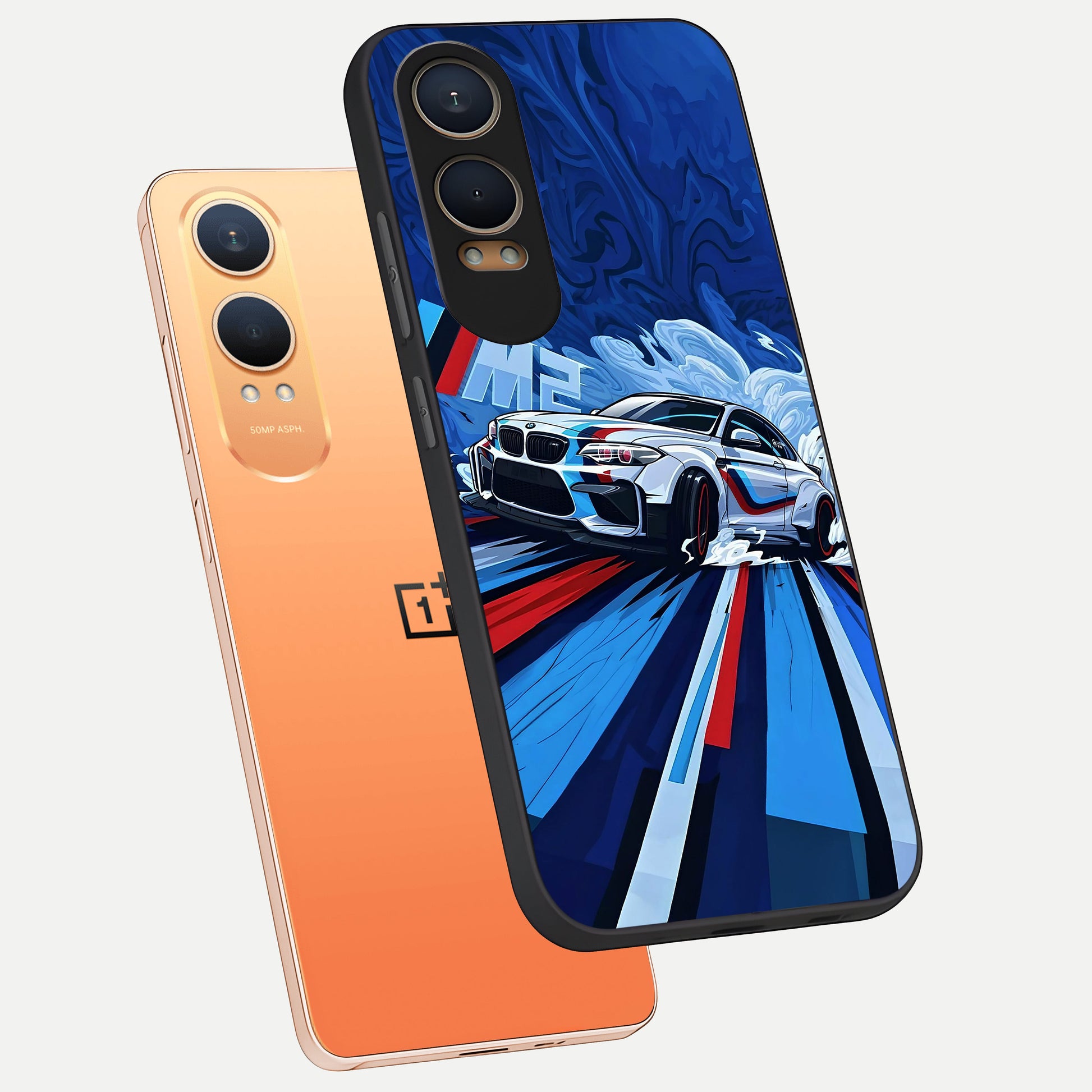  Drift Power Rush phone case For Oneplus Nord CE4 Lite showing premium glass back cover with detailed artwork