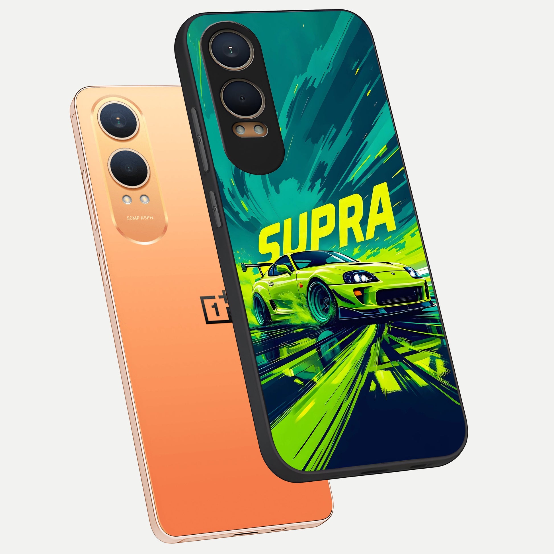  Electric Supra Thunder phone case For Oneplus Nord CE4 Lite showing premium glass back cover with detailed artwork