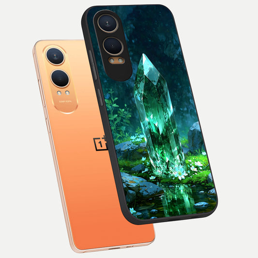  Emerald Light Crystal phone case For Oneplus Nord CE4 Lite showing premium glass back cover with detailed artwork