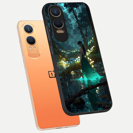  Enchanted Forest Glow phone case For Oneplus Nord CE4 Lite showing premium glass back cover with detailed artwork