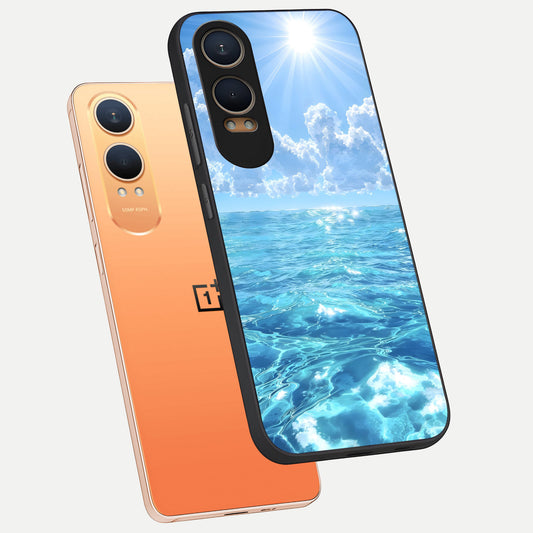  Endless Ocean Horizon phone case For Oneplus Nord CE4 Lite showing premium glass back cover with detailed artwork