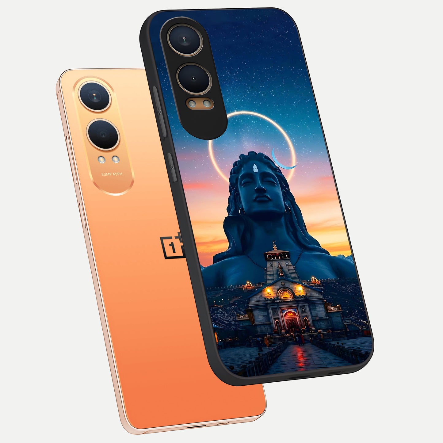  Eternal Shiva Aura phone case For Oneplus Nord CE4 Lite showing premium glass back cover with detailed artwork