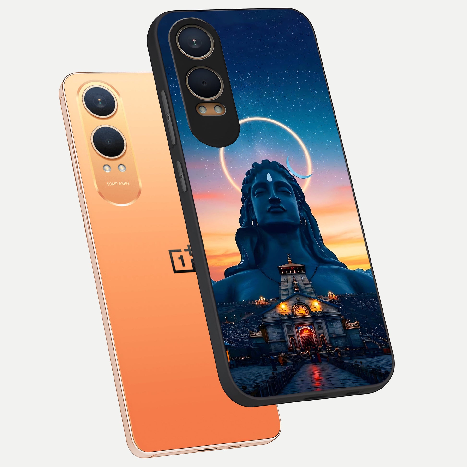  Eternal Shiva Aura phone case For Oneplus Nord CE4 Lite showing premium glass back cover with detailed artwork