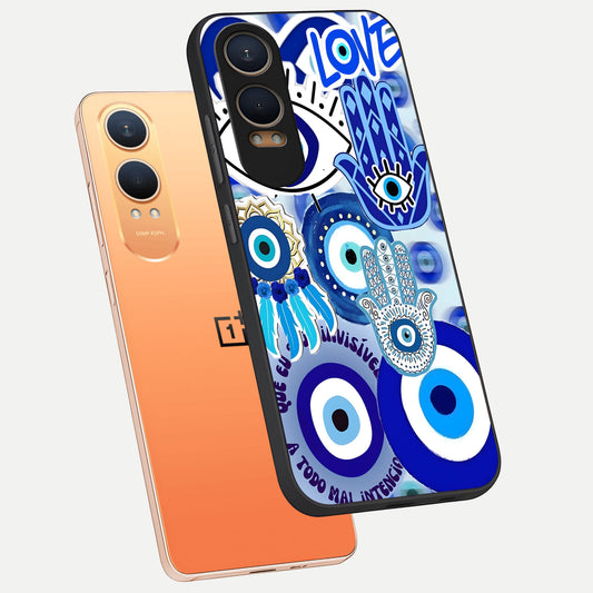  Evil Eyes Dream phone case For Oneplus Nord CE4 Lite showing premium glass back cover with detailed artwork