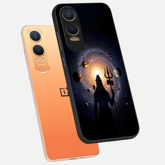  Galactic Shiva Vision phone case For Oneplus Nord CE4 Lite showing premium glass back cover with detailed artwork