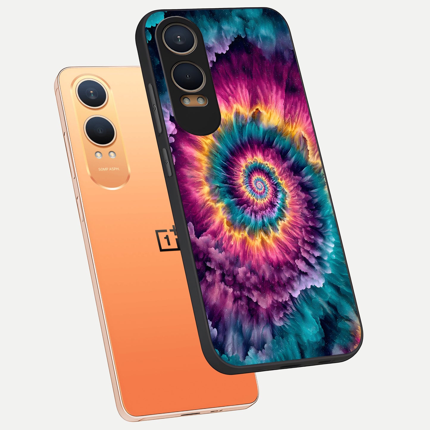  Galactic Spiral Burst phone case For Oneplus Nord CE4 Lite showing premium glass back cover with detailed artwork