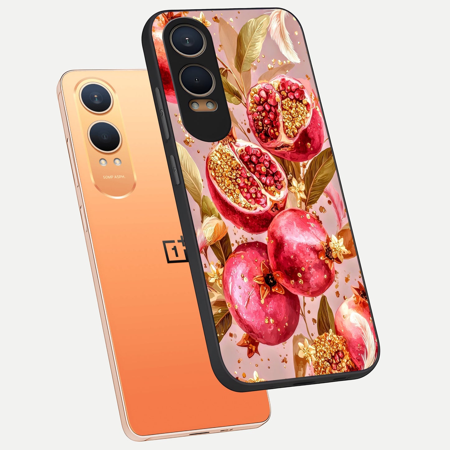  Golden Bloom Glow phone case For Oneplus Nord CE4 Lite showing premium glass back cover with detailed artwork
