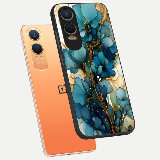  Golden Bloom Symphony phone case For Oneplus Nord CE4 Lite showing premium glass back cover with detailed artwork