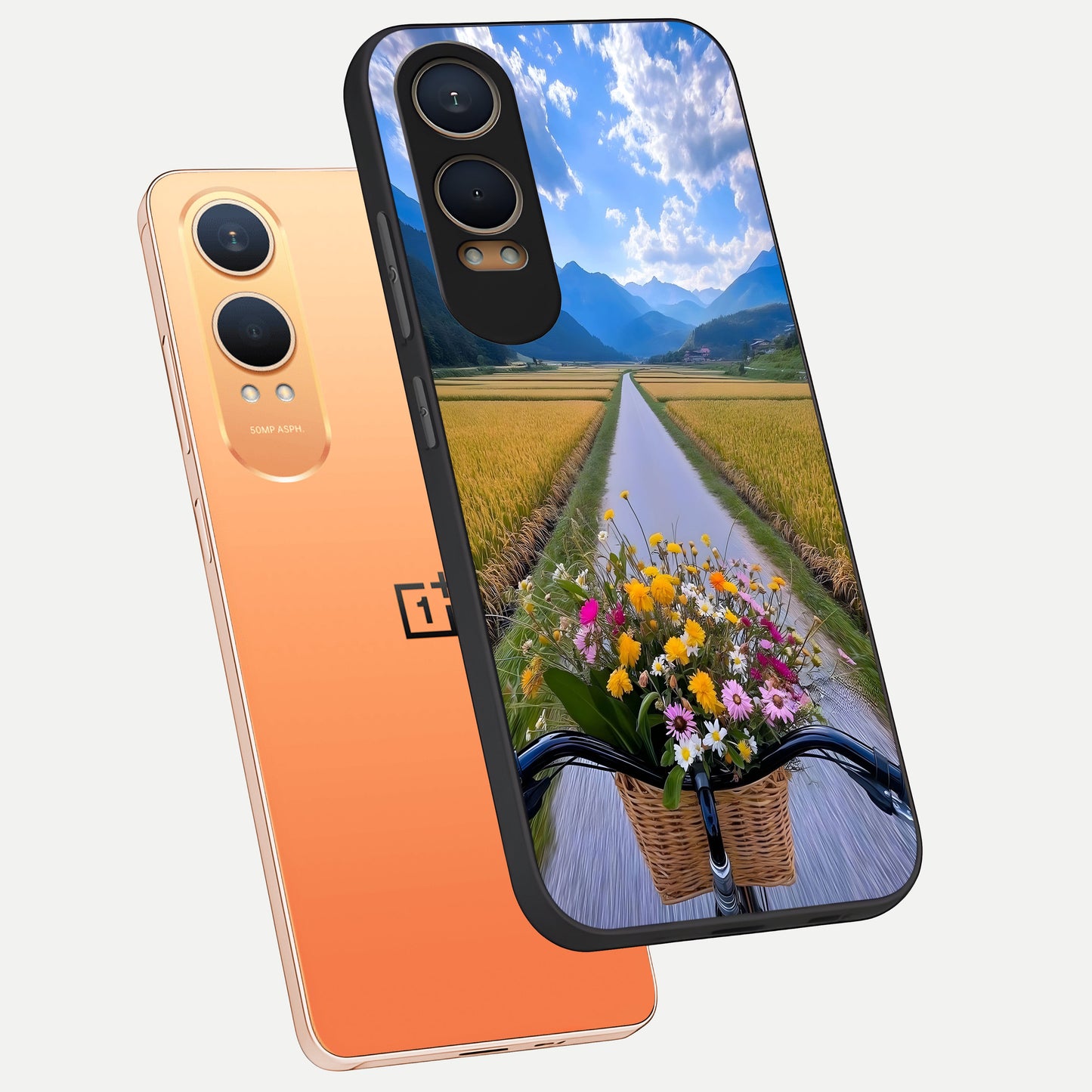 Golden Field Journey phone case For Oneplus Nord CE4 Lite showing premium glass back cover with detailed artwork