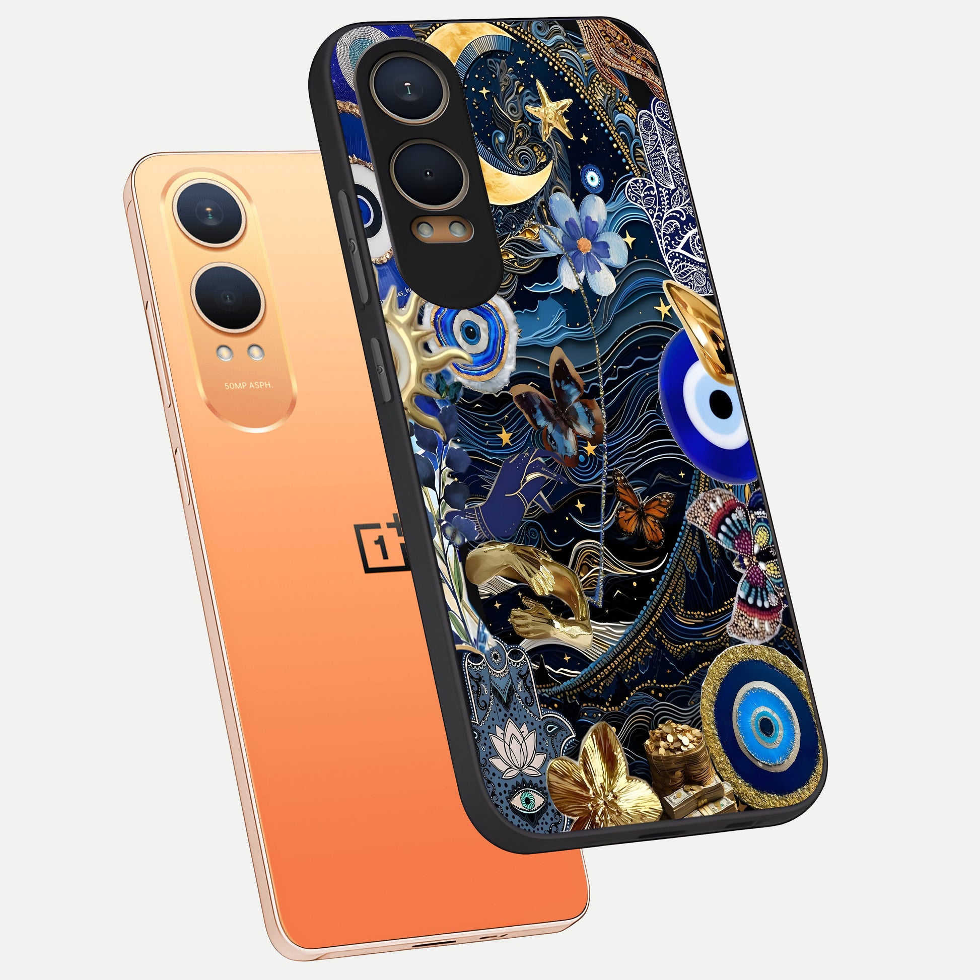  Golden Moon Magic phone case For Oneplus Nord CE4 Lite showing premium glass back cover with detailed artwork