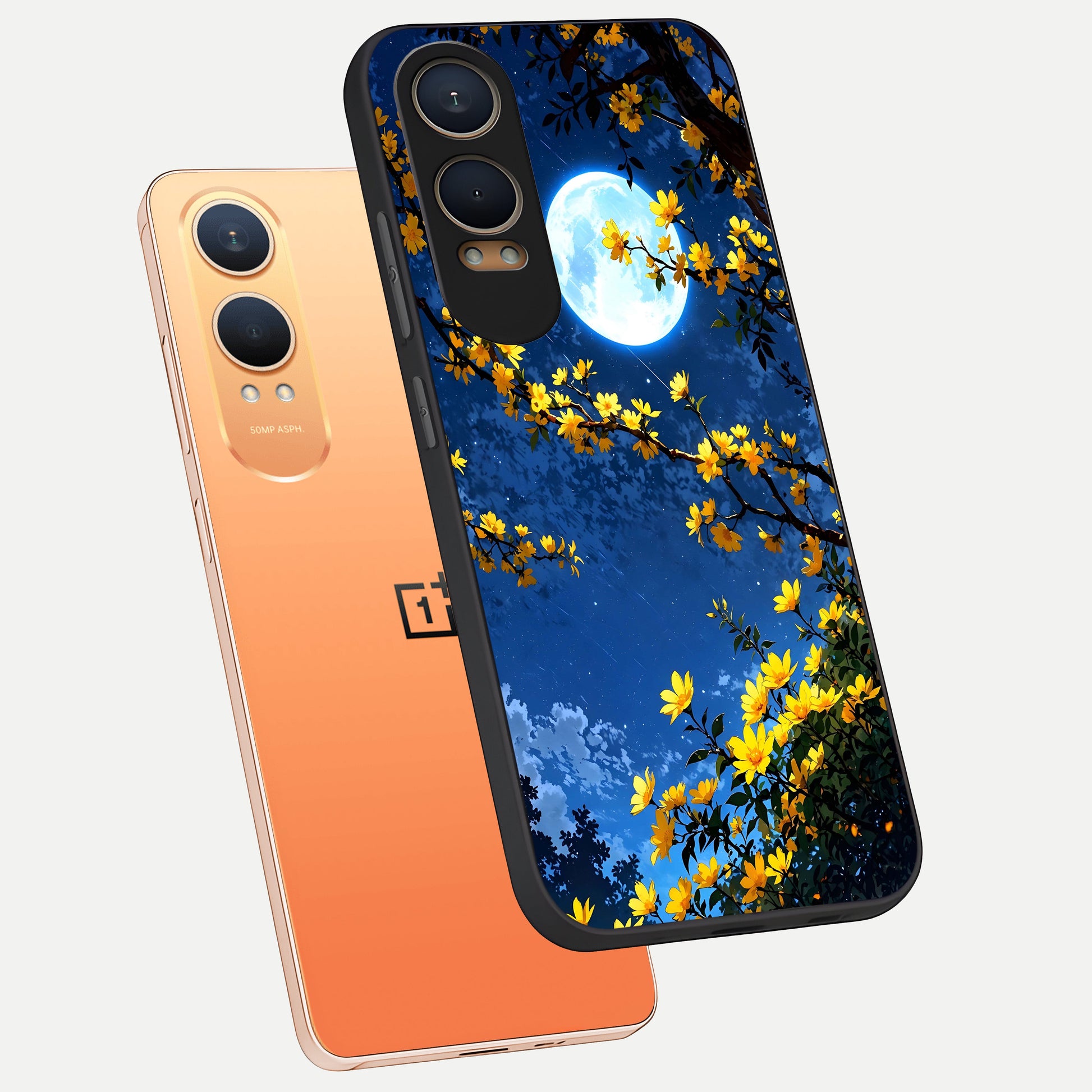  Golden Night Glow phone case For Oneplus Nord CE4 Lite showing premium glass back cover with detailed artwork