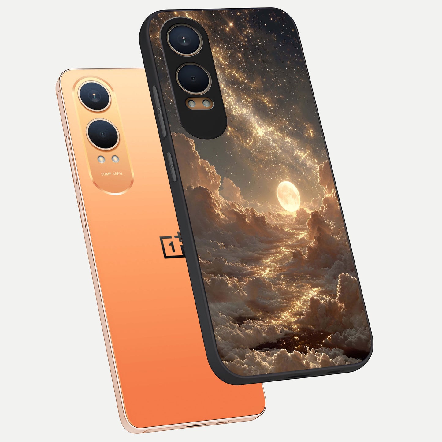  Golden Sky Dream phone case For Oneplus Nord CE4 Lite showing premium glass back cover with detailed artwork