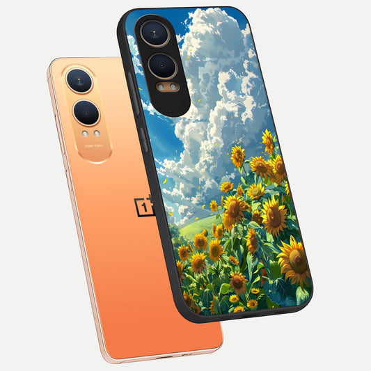  Golden Sun Glory phone case For Oneplus Nord CE4 Lite showing premium glass back cover with detailed artwork