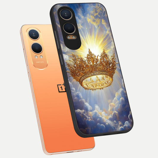  Heavenly Crown Light phone case For Oneplus Nord CE4 Lite showing premium glass back cover with detailed artwork