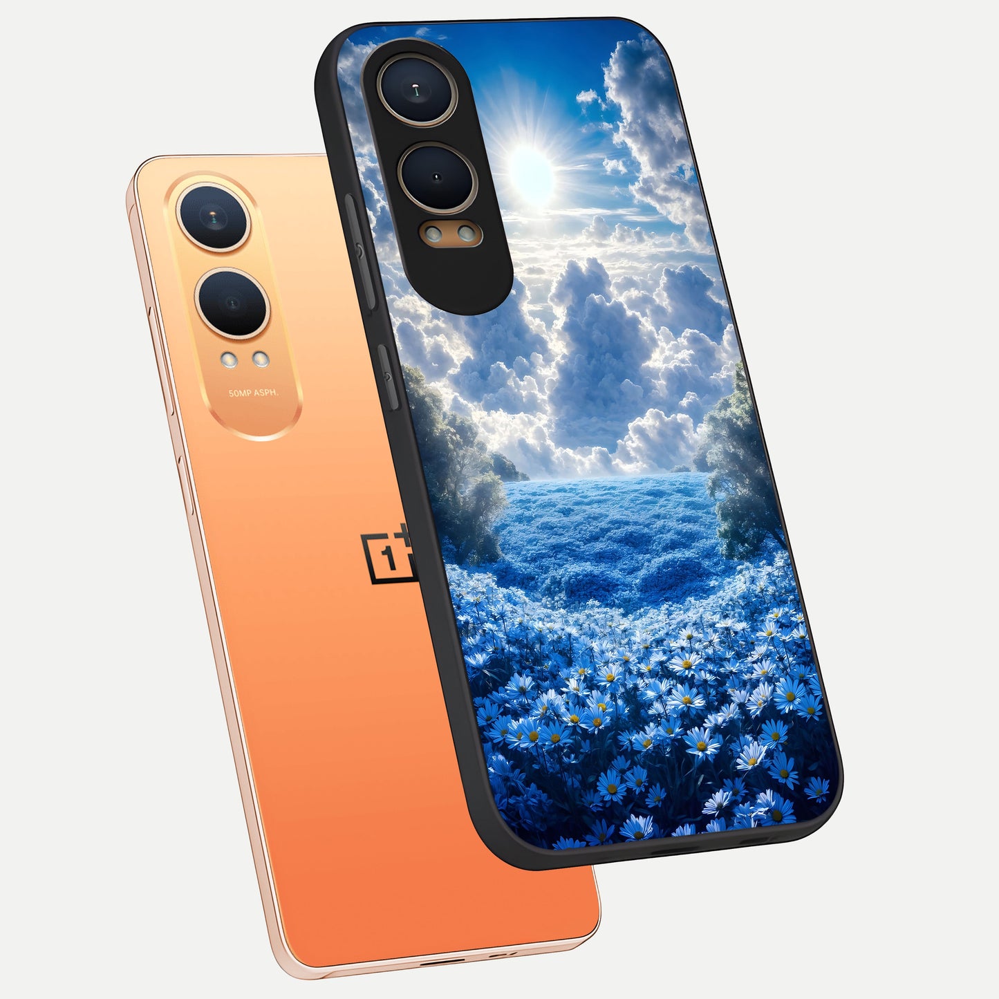  Heavenly Daisy Horizon phone case For Oneplus Nord CE4 Lite showing premium glass back cover with detailed artwork