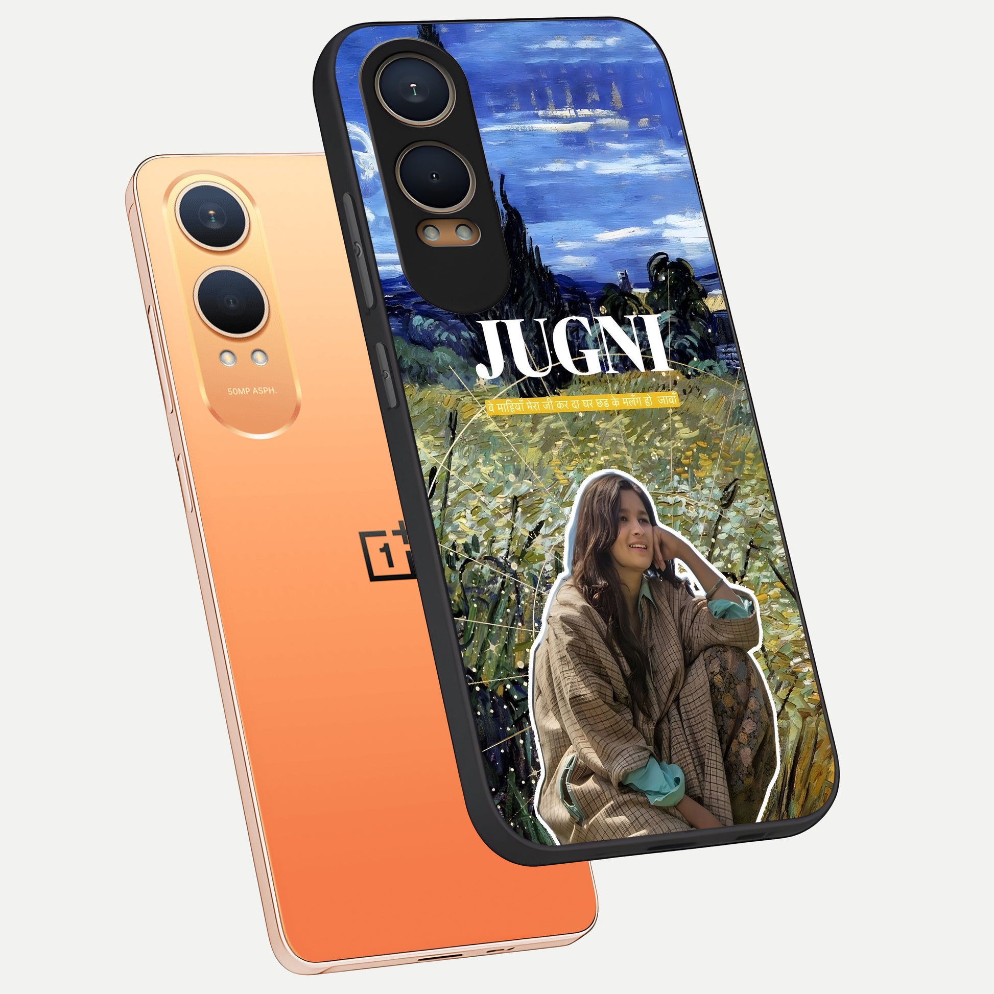 Jugni Soul Vibes phone case For Oneplus Nord CE4 Lite showing premium glass back cover with detailed artwork