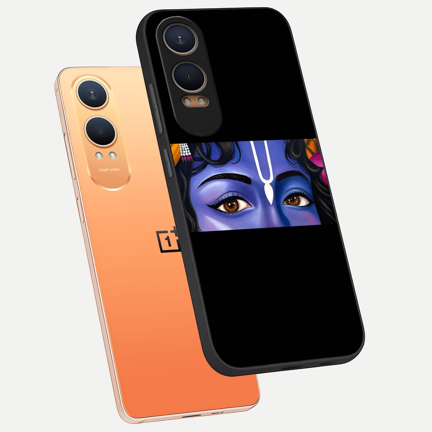  Krishna Eye phone case For Oneplus Nord CE4 Lite showing premium glass back cover with detailed artwork