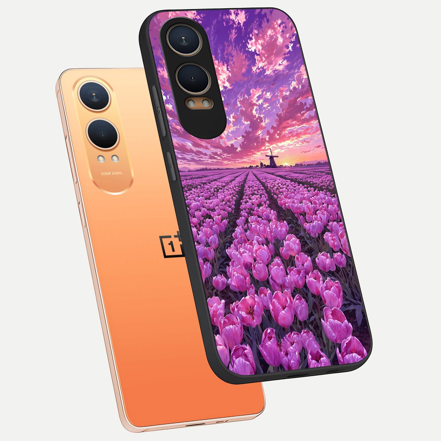  Lavender Dream Skies phone case For Oneplus Nord CE4 Lite showing premium glass back cover with detailed artwork