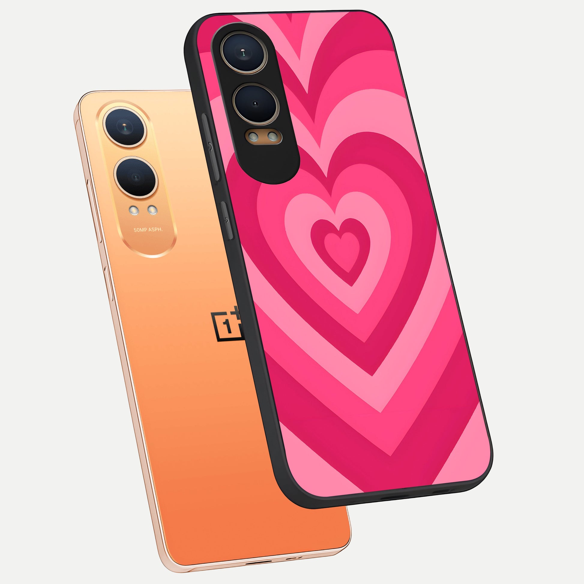  Layered Love Hearts phone case For Oneplus Nord CE4 Lite showing premium glass back cover with detailed artwork