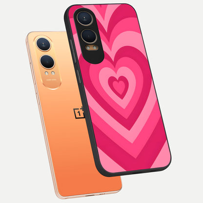  Layered Love Hearts phone case For Oneplus Nord CE4 Lite showing premium glass back cover with detailed artwork