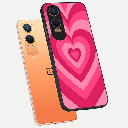  Layered Love Hearts phone case For Oneplus Nord CE4 Lite showing premium glass back cover with detailed artwork