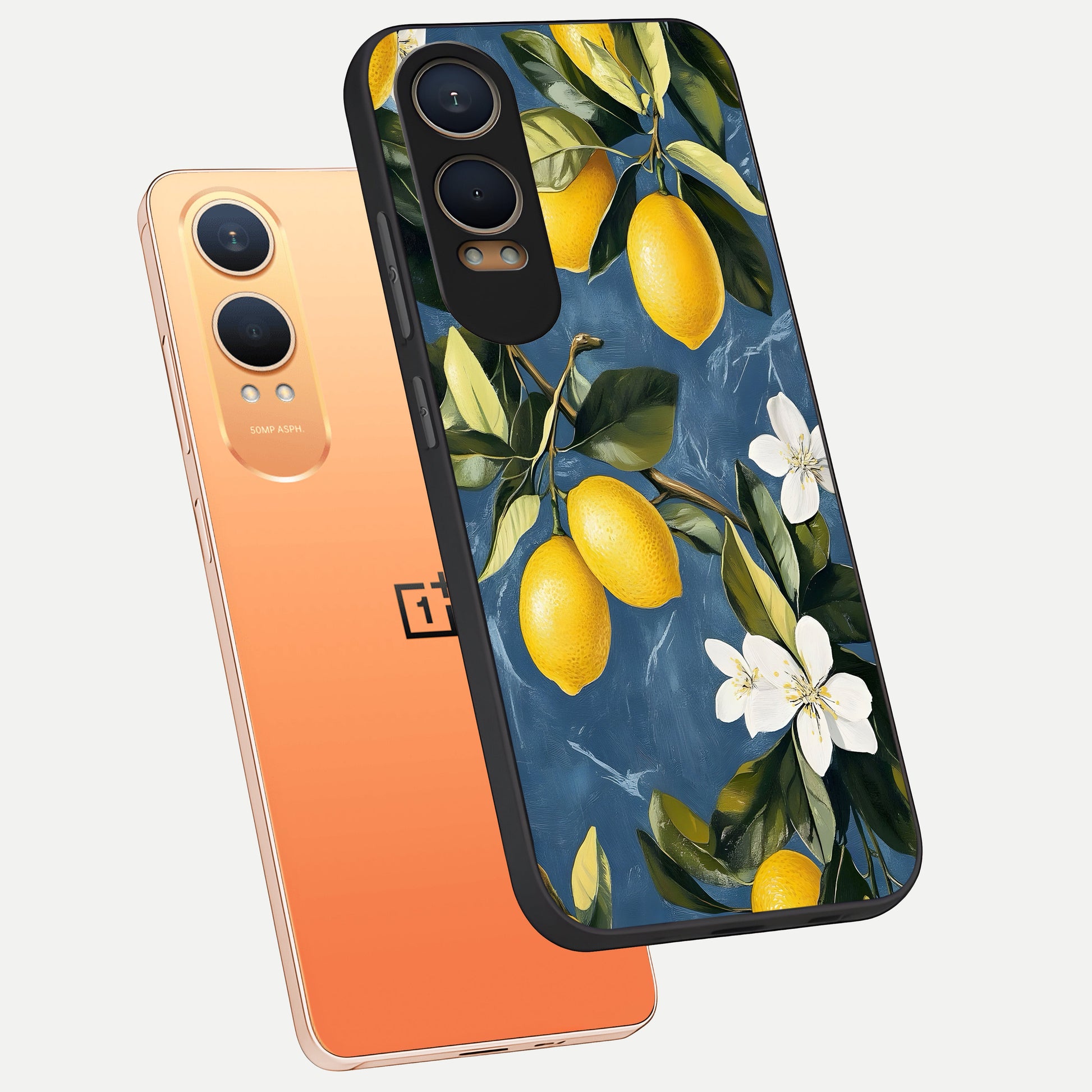  Lemon Dream Garden phone case For Oneplus Nord CE4 Lite showing premium glass back cover with detailed artwork