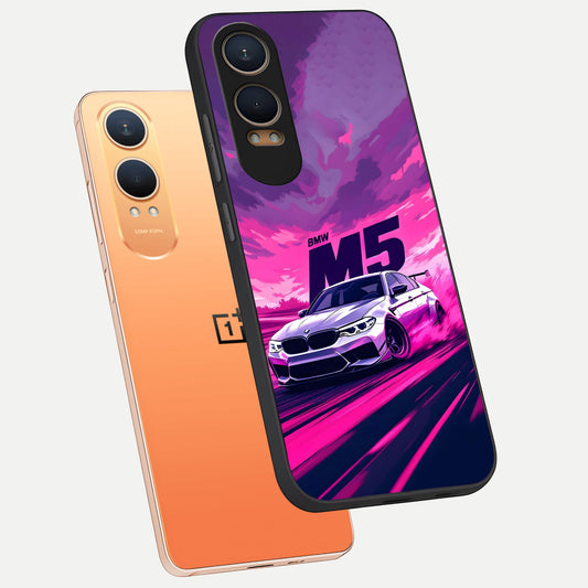  MS Neon Car phone case For Oneplus Nord CE4 Lite showing premium glass back cover with detailed artwork