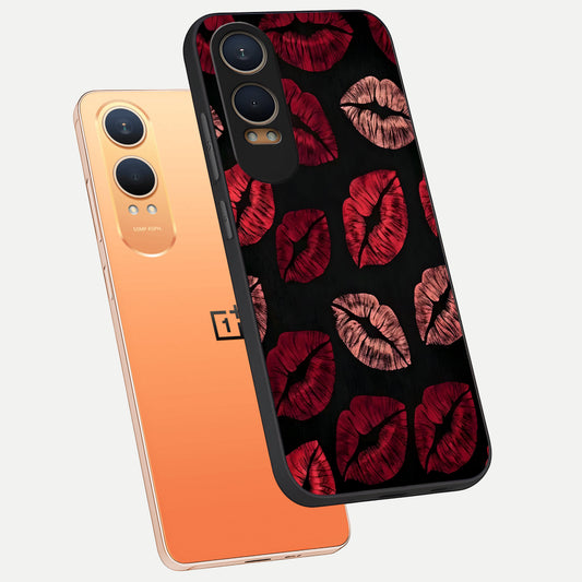  Midnight Kiss Love phone case For Oneplus Nord CE4 Lite showing premium glass back cover with detailed artwork
