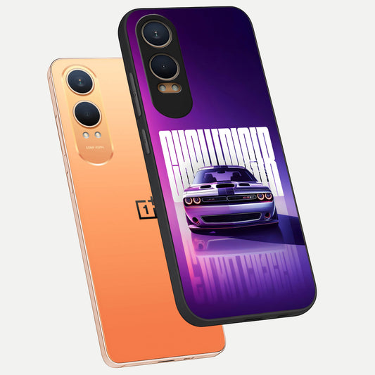  Midnight Muscle Ride phone case For Oneplus Nord CE4 Lite showing premium glass back cover with detailed artwork