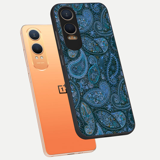  Midnight Paisley Glow phone case For Oneplus Nord CE4 Lite showing premium glass back cover with detailed artwork