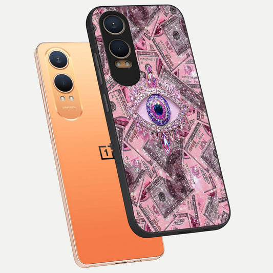  Money Eye Luxe phone case For Oneplus Nord CE4 Lite showing premium glass back cover with detailed artwork
