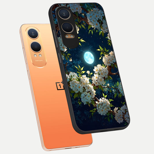  Moonlit Blossom Dream phone case For Oneplus Nord CE4 Lite showing premium glass back cover with detailed artwork