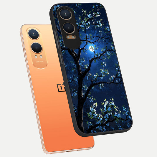  Mystic Floral Night phone case For Oneplus Nord CE4 Lite showing premium glass back cover with detailed artwork